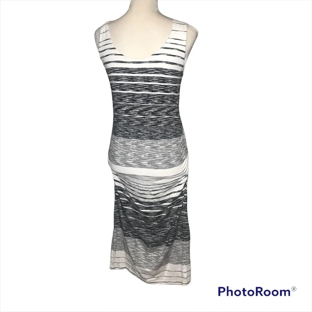 Athleta Stripe Midi Tank Dress Black White Size S - Picture 2 of 6